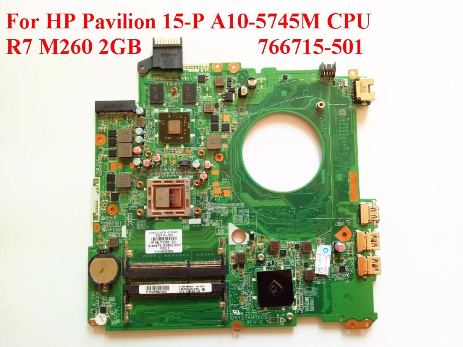 For HP 15-P 766472-001 Laptop Motherboard i7-4510u 840M 2GB DDR3